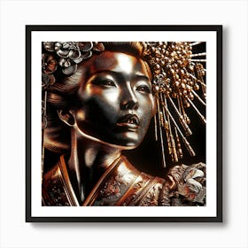 Japan Traditional Geisha Illustration By Ad 58 Art Print