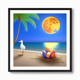 Easter Eggs On The Beach 47 Art Print