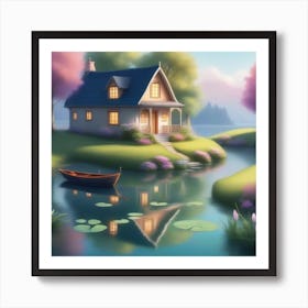 House By The Lake Art Print