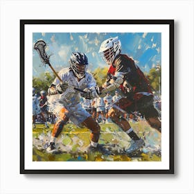 Lacrosse Players In Action 4 Art Print