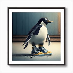 Penguin In Sneakers 1 Art Print