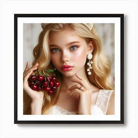 Beautiful Young Woman In A Tiara Art Print