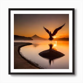 Eagle At Sunrise Art Print