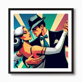 Tango Dance, pop art 2 Art Print