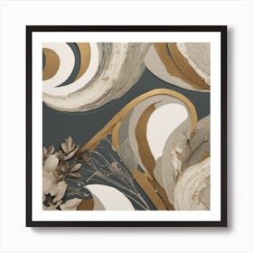 Abstract Gold And White Painting Art Print