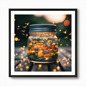 Fairy Lights In A Jar 1 Art Print