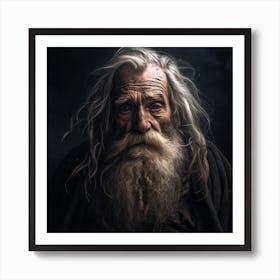 Portrait Of Old Man With Long Beard Art Print