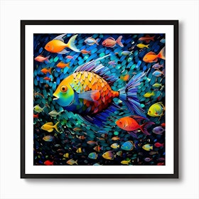 Fish Abstract Pop Art 3 Art Print by Abstract Art Expressions - Fy