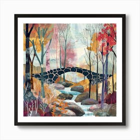 Bridge In The Woods 2 Art Print