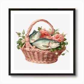 Fish In A Basket 1 Art Print