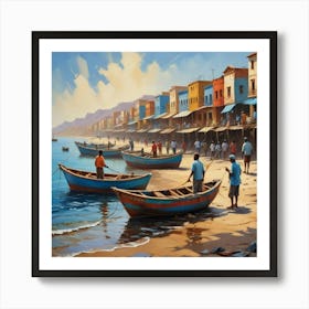 Fishing Boats On The Beach 7 Art Print