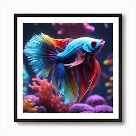 Brightly Colored Betta Art Print