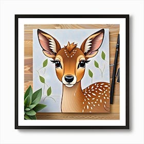 Deer Painting Art Print