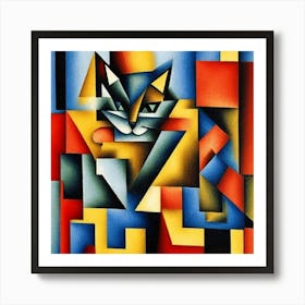 Cat of Cubes Art Print