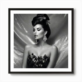 Black And White Portrait Of A Woman Art Print