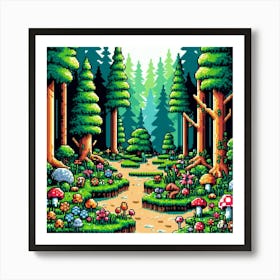 8-bit forest 2 Art Print