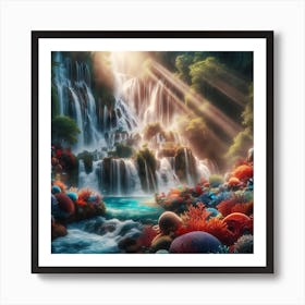 Waterfall In The Sea Art Print