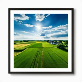 Green Farm Nature Field Landscape Countryside Agriculture Grass Gold Grow Japan Air Plan (11) Art Print