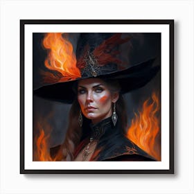 Witch On Fire 1 Art Print