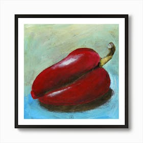 Red Bell Pepper - square painting food still life kitchen Anton Maliar hand painted Art Print