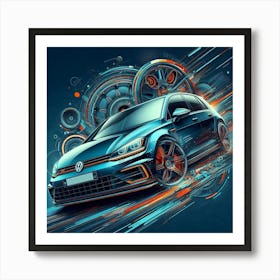 Volkswagen Golf Art Affiche