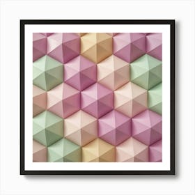 Geometric Pattern In Pastel Colors Art Print