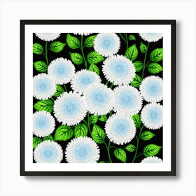 White Chrysanthemums 10 Art Print