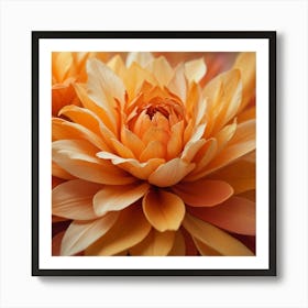 Orange Dahlia Flower Art Print