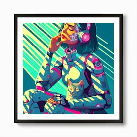 Futuristic Girl Art Print