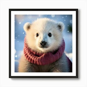 Firefly Adorable Polar Bear Cub In Cozy Winterwear 13088 (2) Art Print