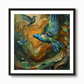 Hummingbirds 1 Art Print