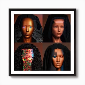 Four Faces Of A Woman Art Print