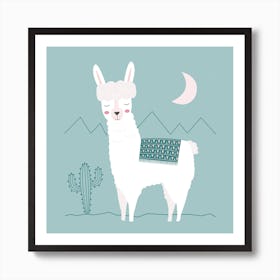 Alpaca In The Mountains Art Print