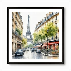 Eiffel Tower Watercolor 2 Art Print