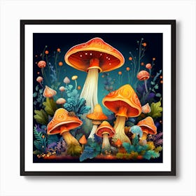 Mushroom Forest 3 Art Print