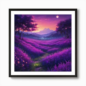 Purple Flower Field Art Print