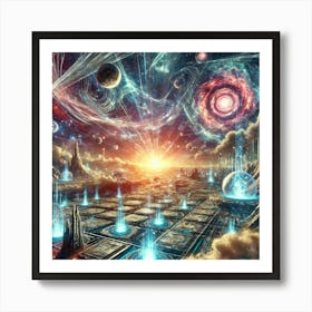 A Dramatic Sci Fi Scene Depicting The Convergence Event Art Print