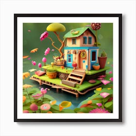 House On A Pond Art Print