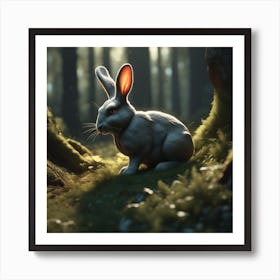 Rabbit In The Forest 70 Art Print