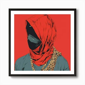 Man In A Red Hoodie Art Print