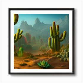 Cactus Desert Art Print