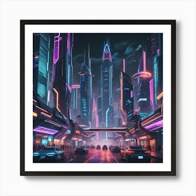 Futuristic Cityscape Art Print