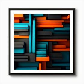 Abstract 3D bar line background Art Print