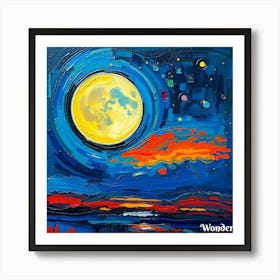 Moon And Stars 18 Art Print