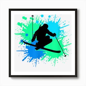 Powder To The People Skiing Art Print