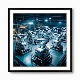 Aerial Drone View Capturing A Sprawling Futuristic Factory Panels Of Intricate Ai Control Systems B (2) Art Print