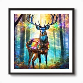 Deer In The Forest 48 Art Print