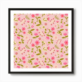 Little Pink Florals Art Print