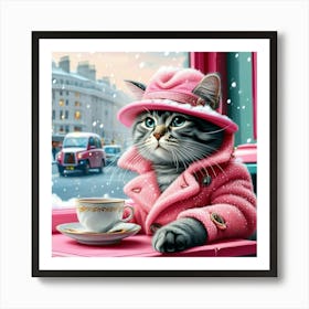 Cat In A Hat 15 Art Print