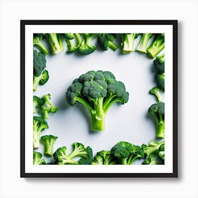 Top View Of Broccoli Art Print